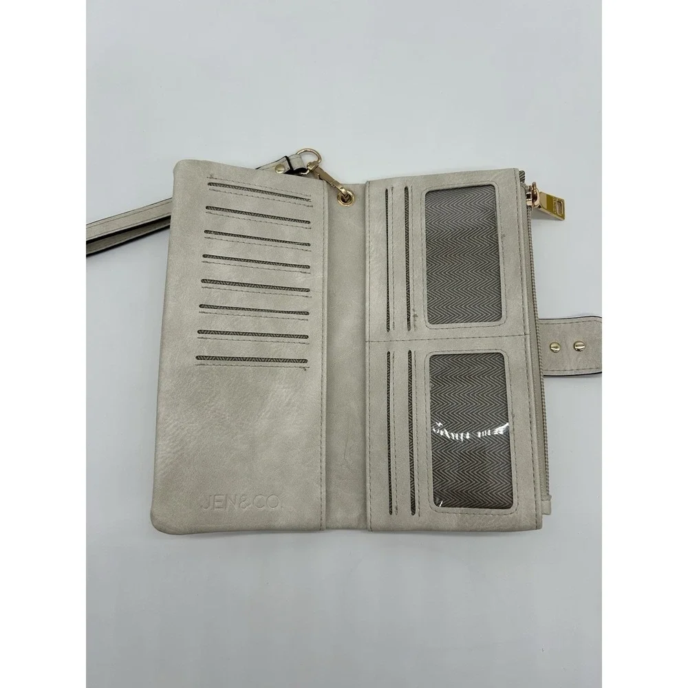 Jen & Co Vegan‎ Leather Buckle Wallet/Clutch w/Zip